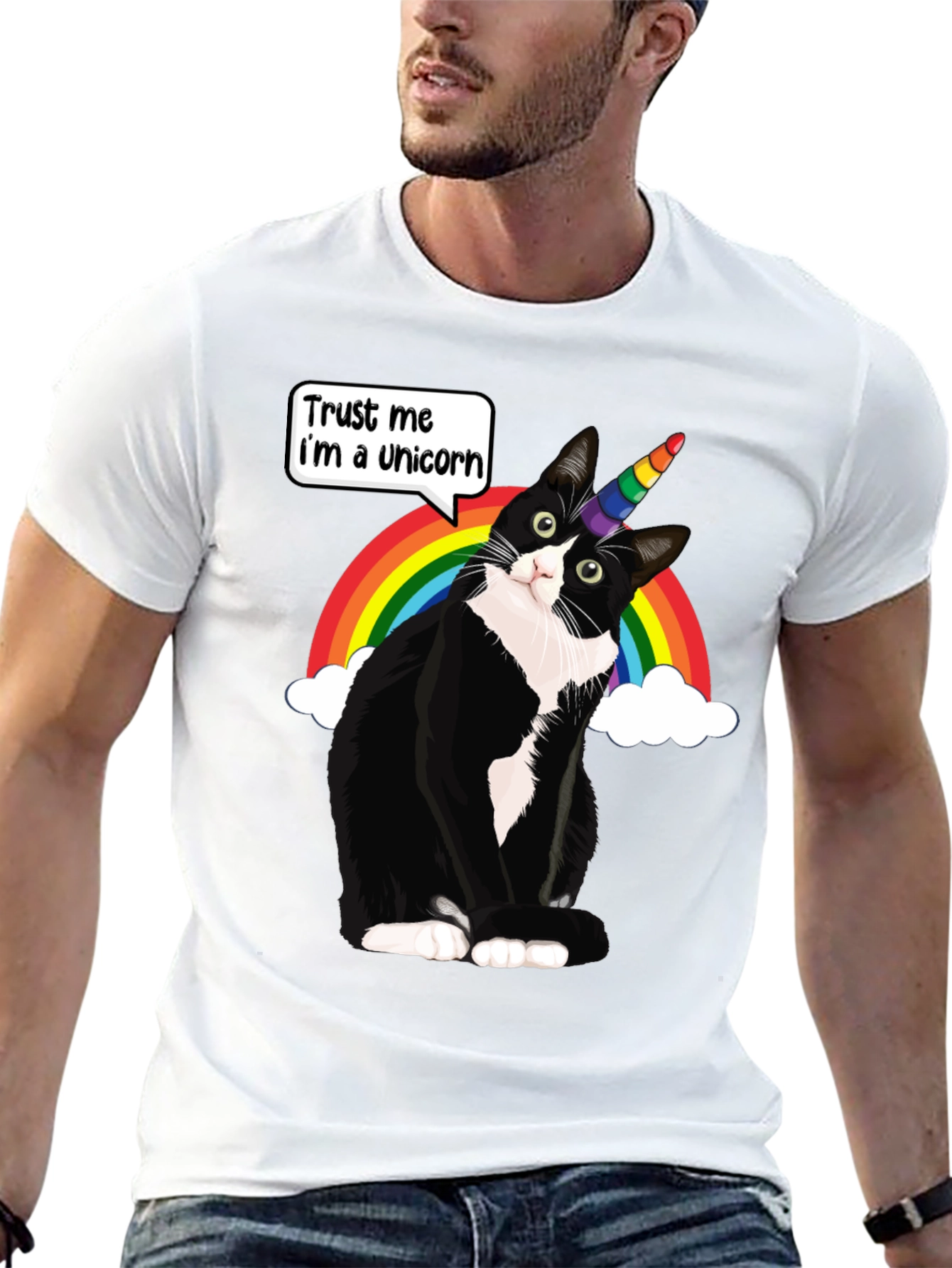 Black Unicorn Cat T-Shirt - Trust Me I'm a Unicorn view 13