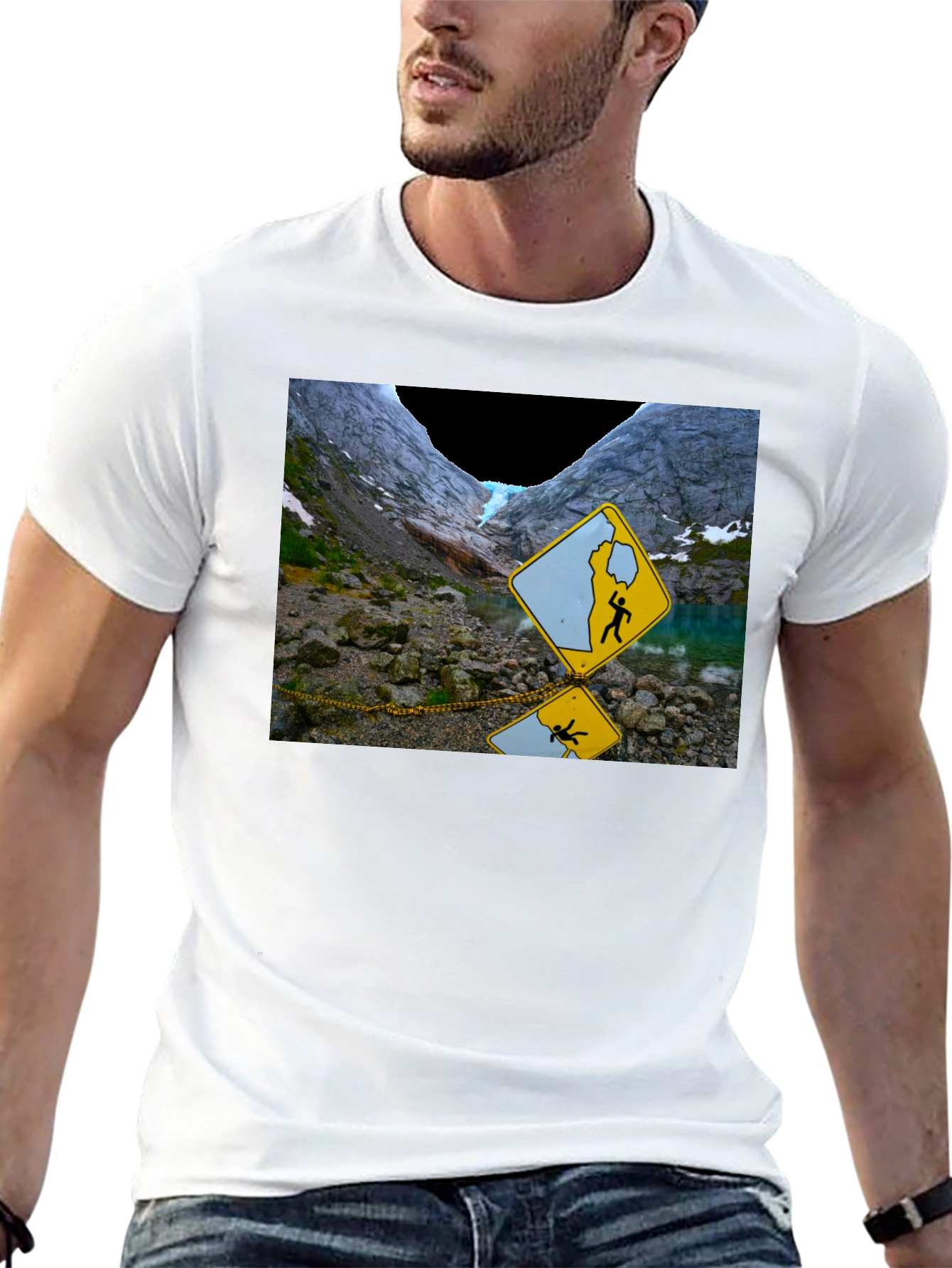 Black Glacier Hazard T-Shirt - Unique Design view 13