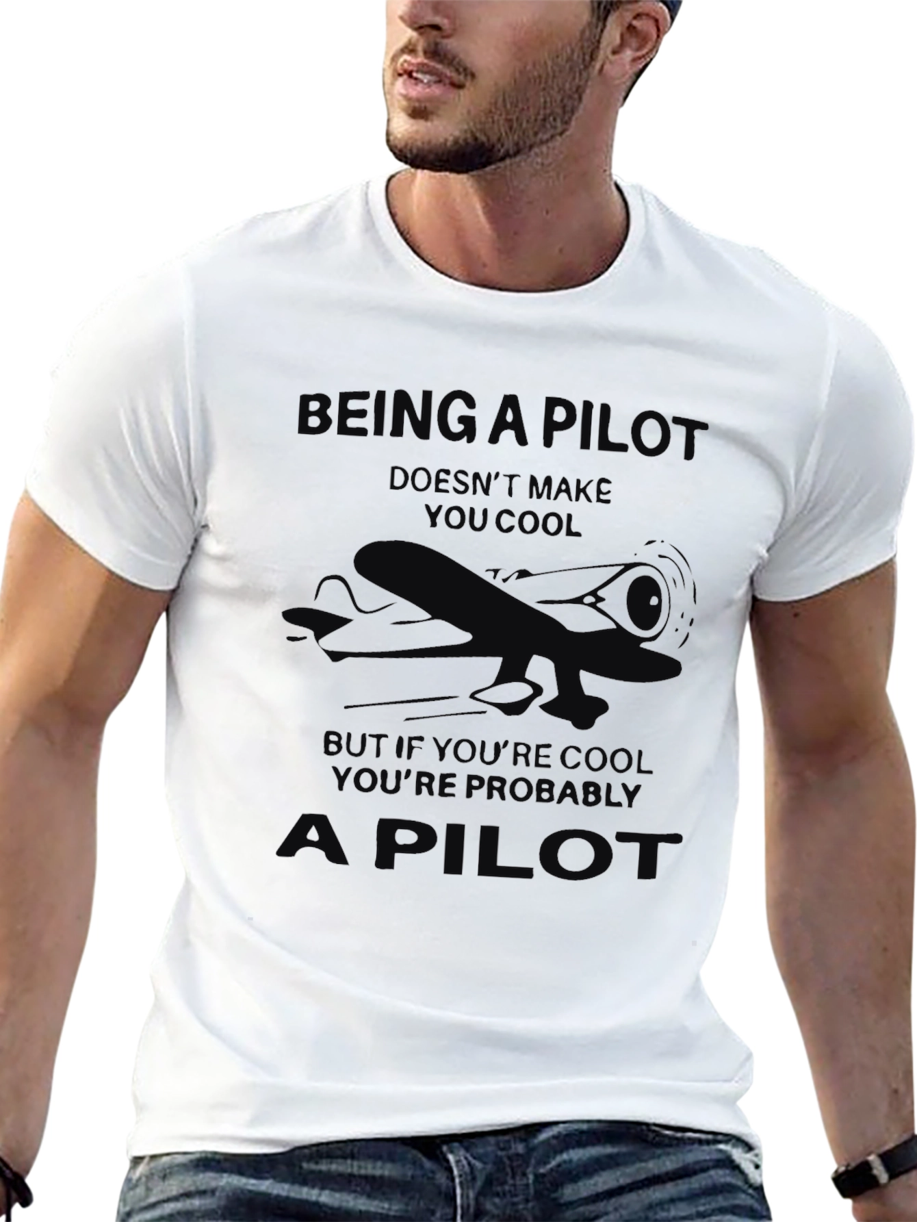 Black Pilot Coolness T-Shirt - Airplane Humor view 13