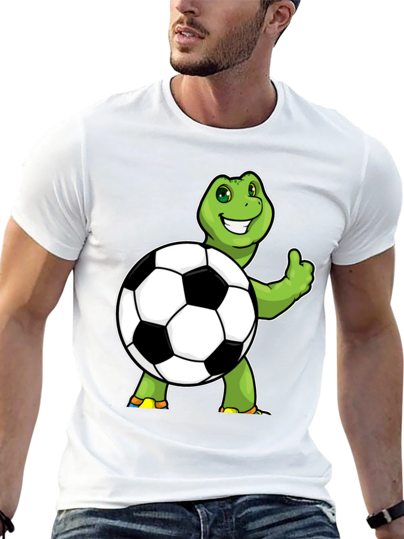 Black Turtle Soccer Ball Graphic Tee - Black Cotton view 13