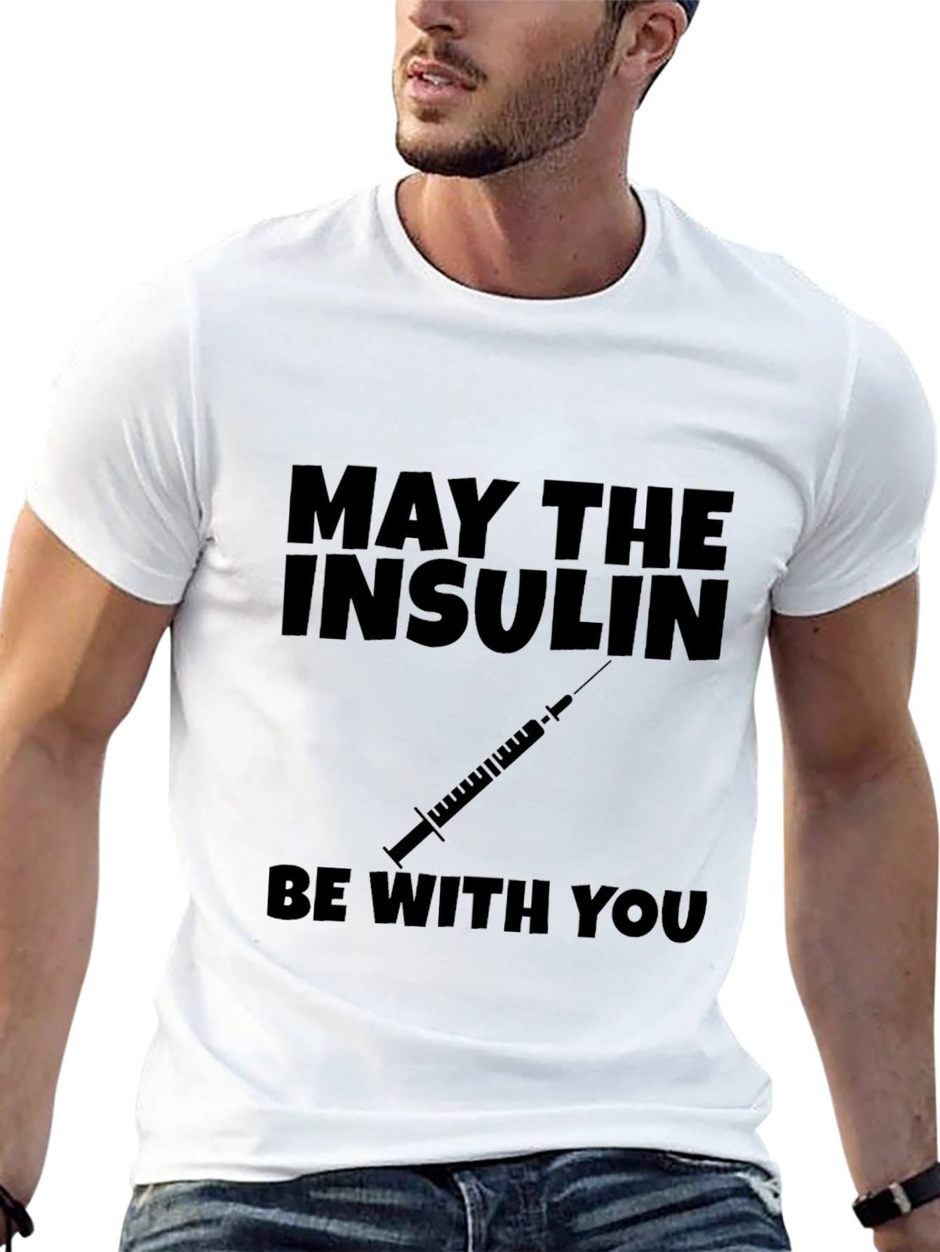 Black May The Insulin Be With You - Black T-Shirt view 13