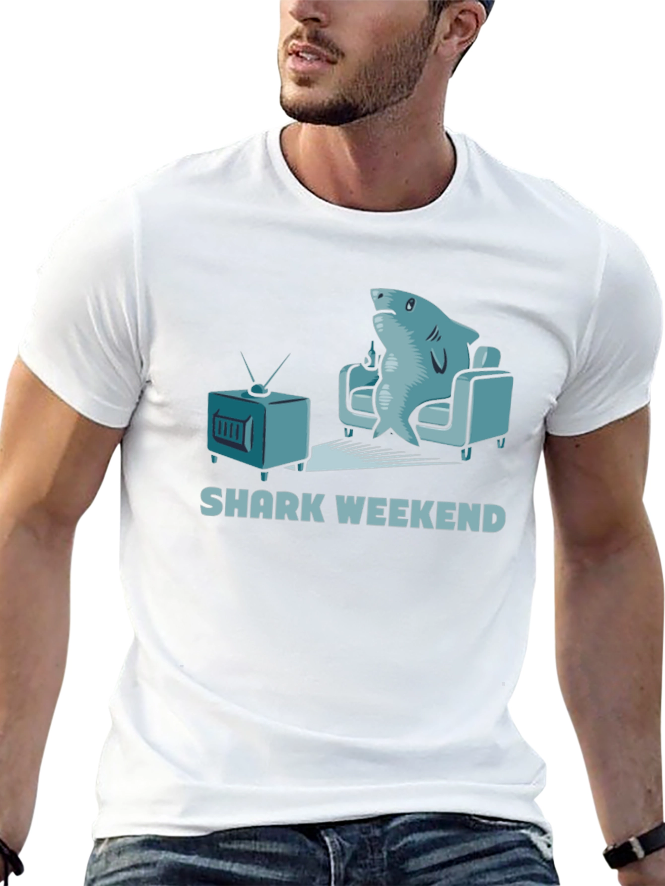 Black Shark Weekend Black Graphic Tee view 13