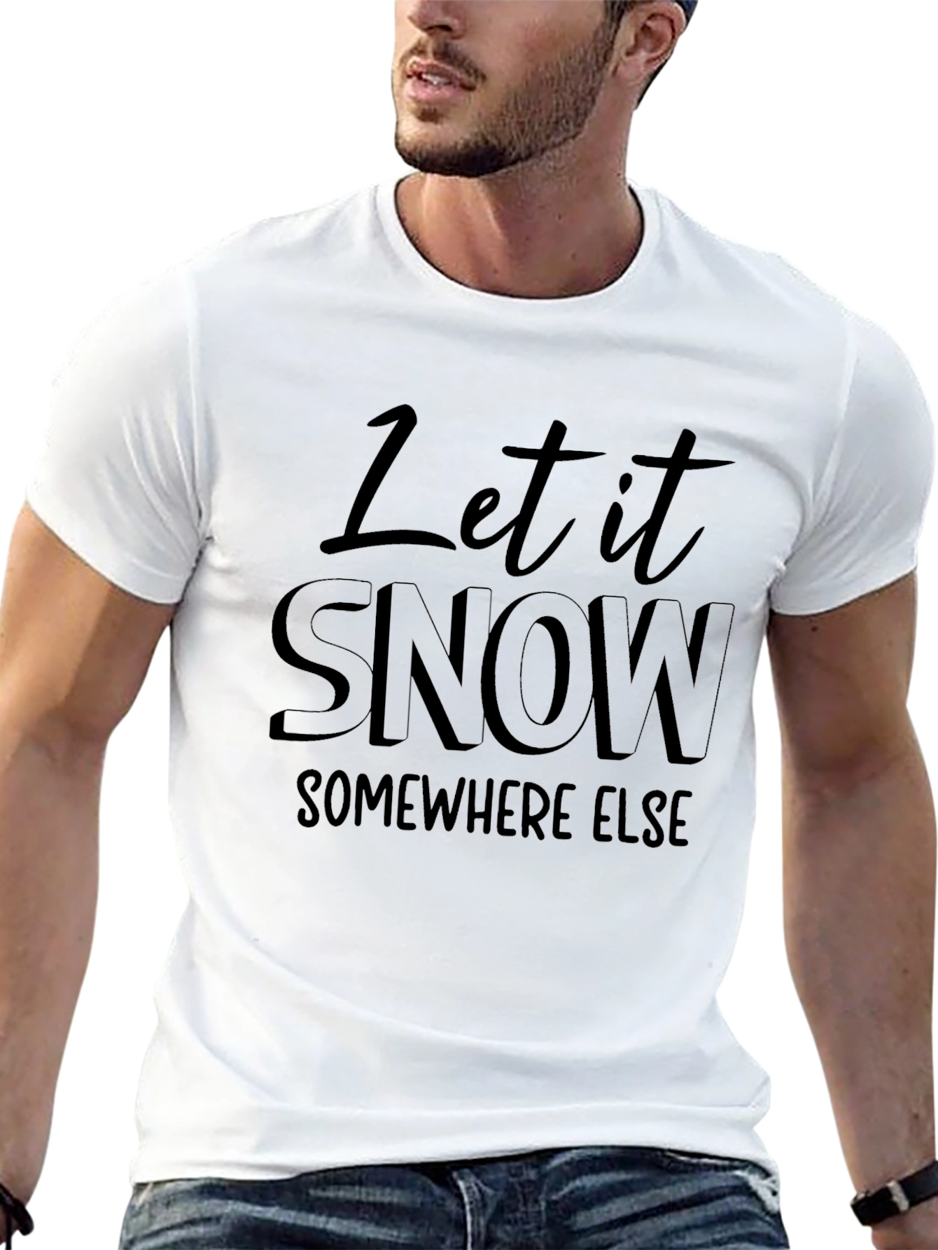 Black Let it Snow Graphic Tee - Black Crew Neck view 13