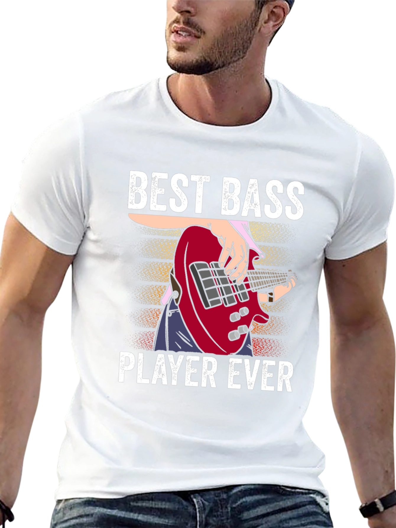 Black Best Bass Player Ever Graphic T-Shirt view 13
