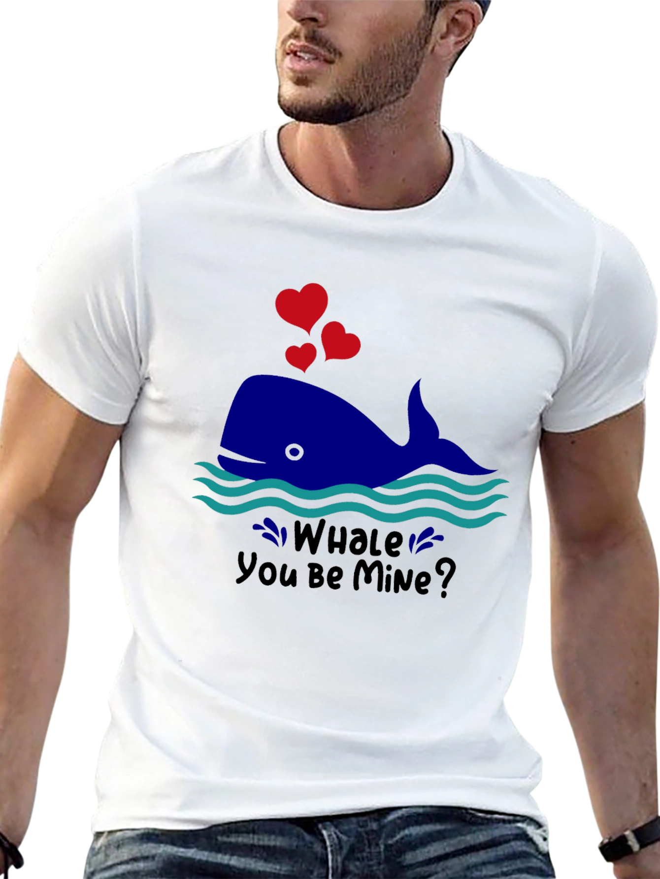 Black Whale You Be Mine Valentine's T-Shirt view 13