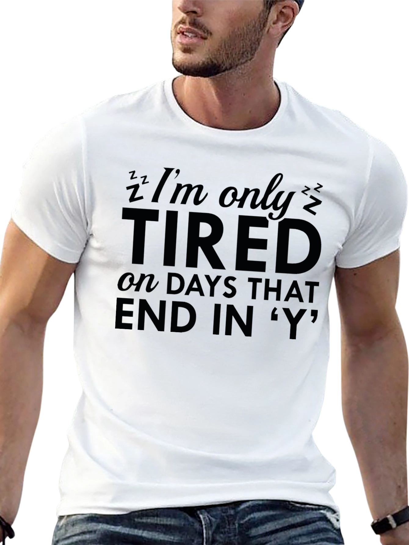 Black Funny Tired Days T-Shirt - Soft Cotton Blend Tee view 13