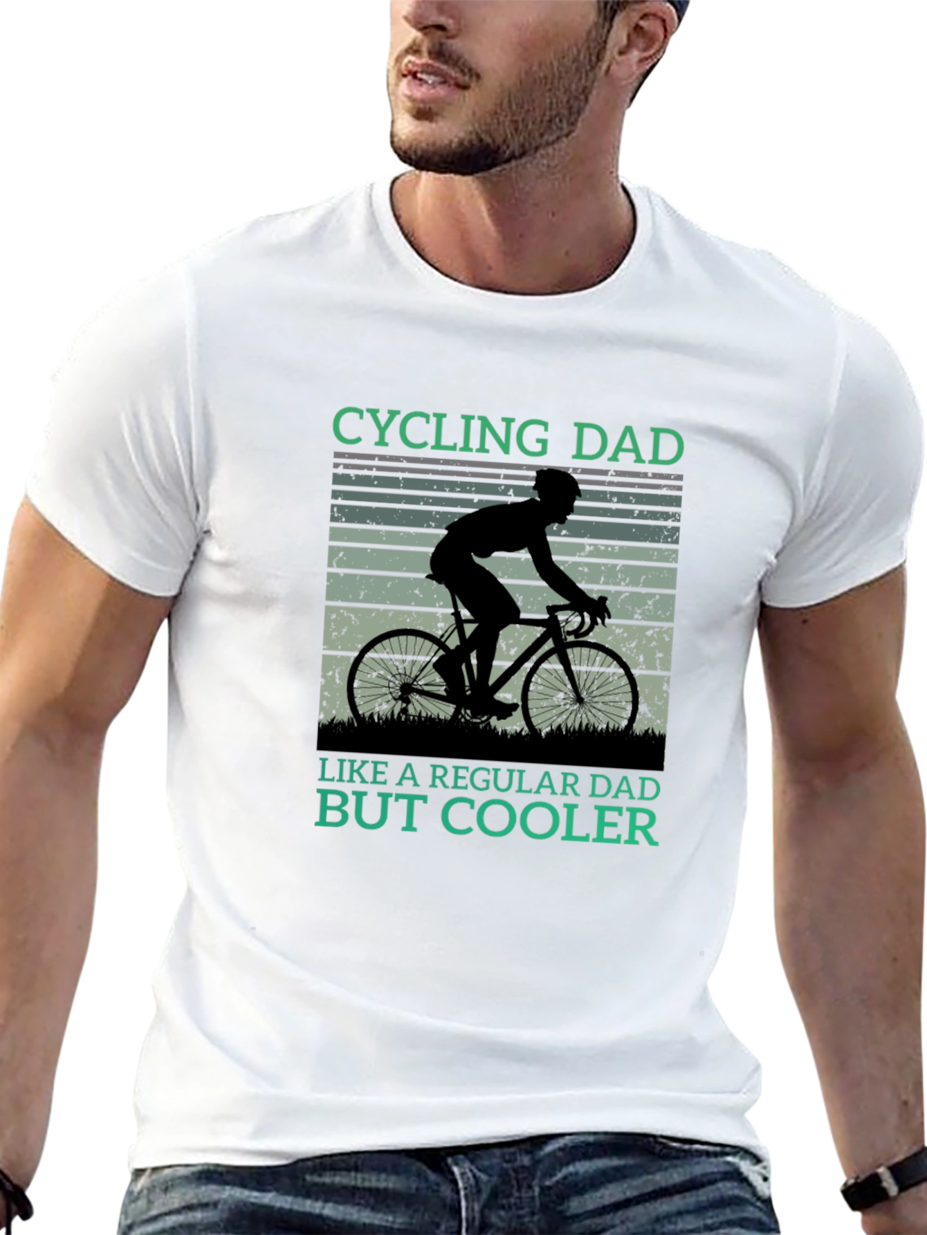 Black Cycling Dad T-Shirt - Cool Dad Style view 13