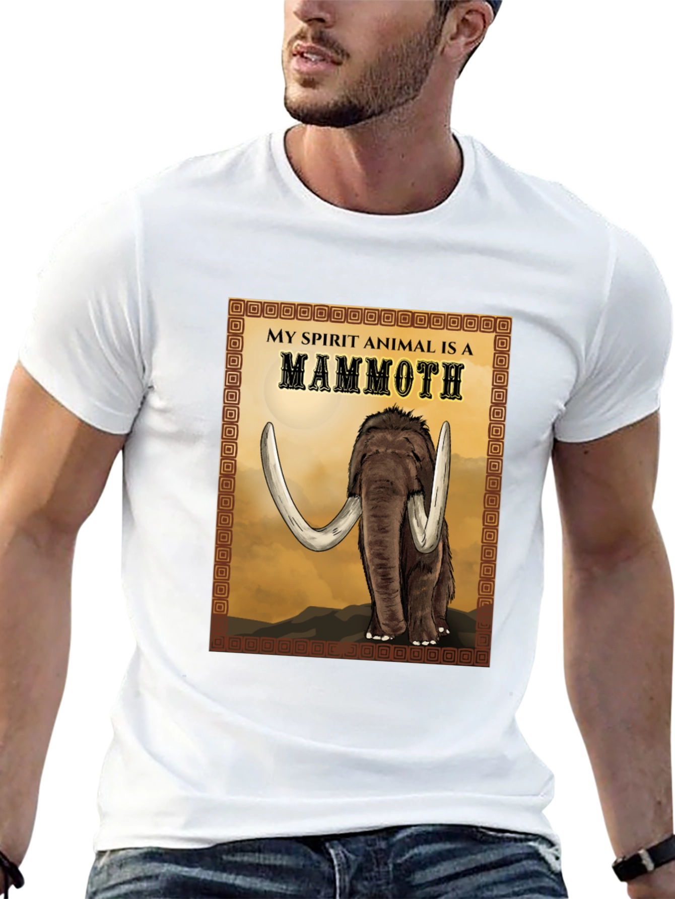 Black Mammoth Spirit Animal T-Shirt - Graphic Tee view 13