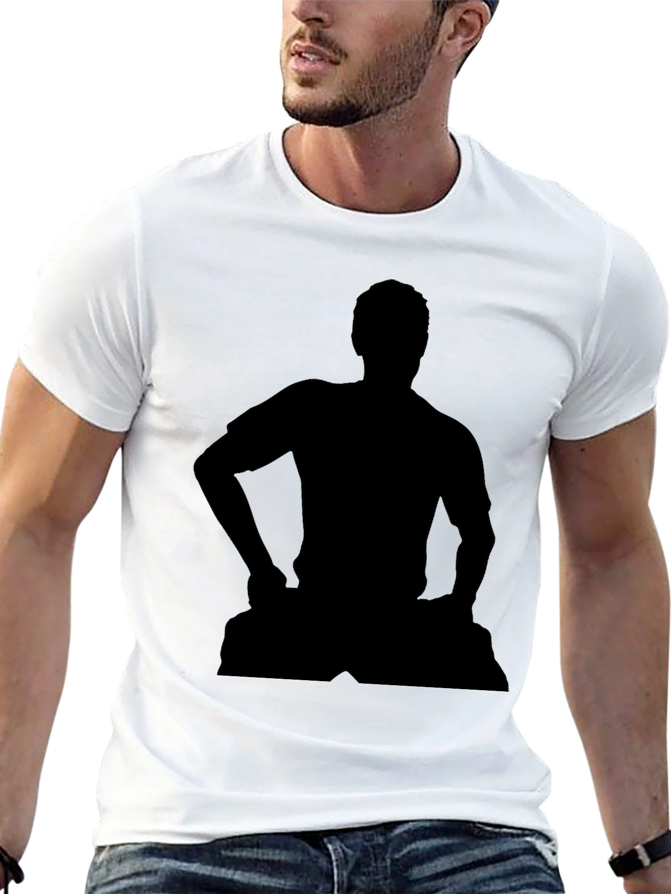 Black Silhouette Graphic Tee - Men's Black T-Shirt view 13