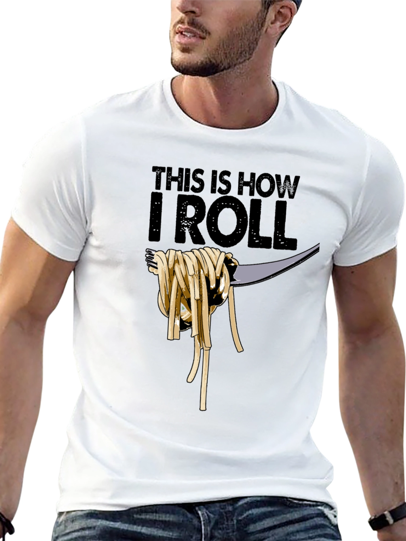 Black This Is How I Roll Spaghetti T-Shirt view 13