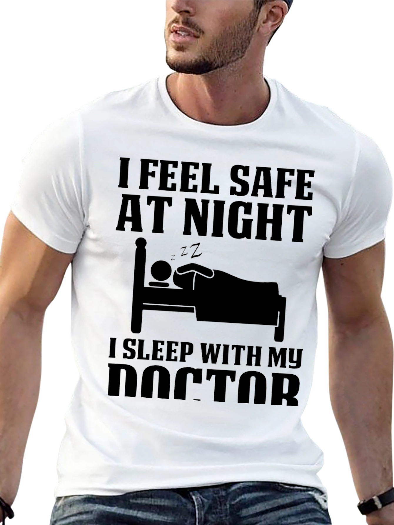 Black I Sleep With My Doctor T-Shirt view 13