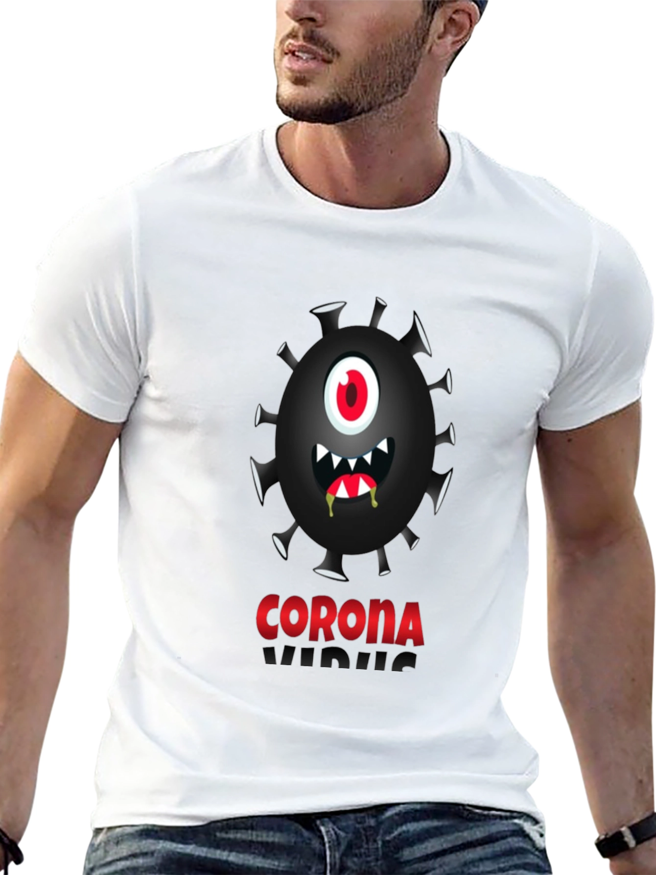 Black Corona Virus Graphic Novelty Tee view 13