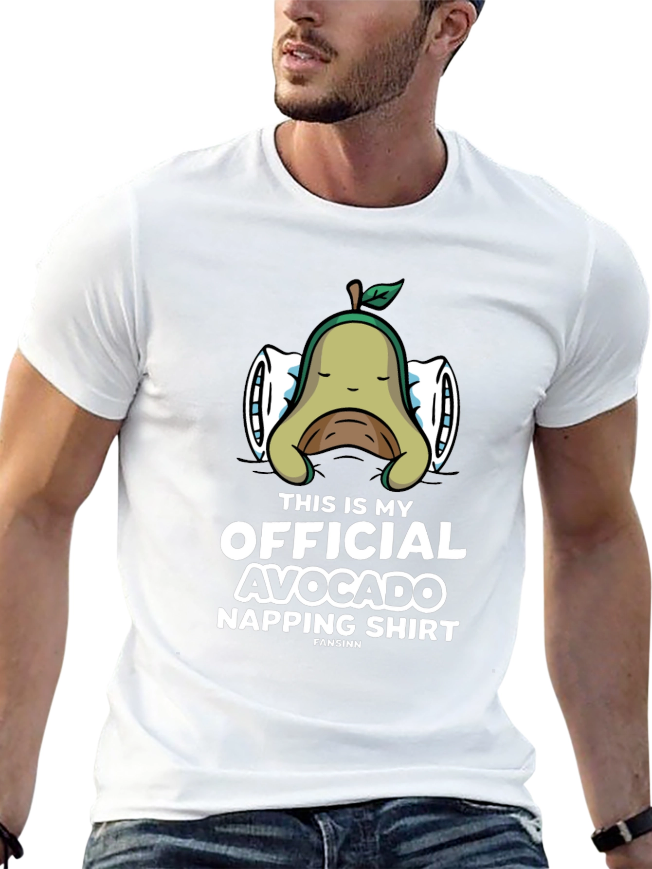 Black Avocado Napping T-Shirt - Funny Sleep Shirt view 13