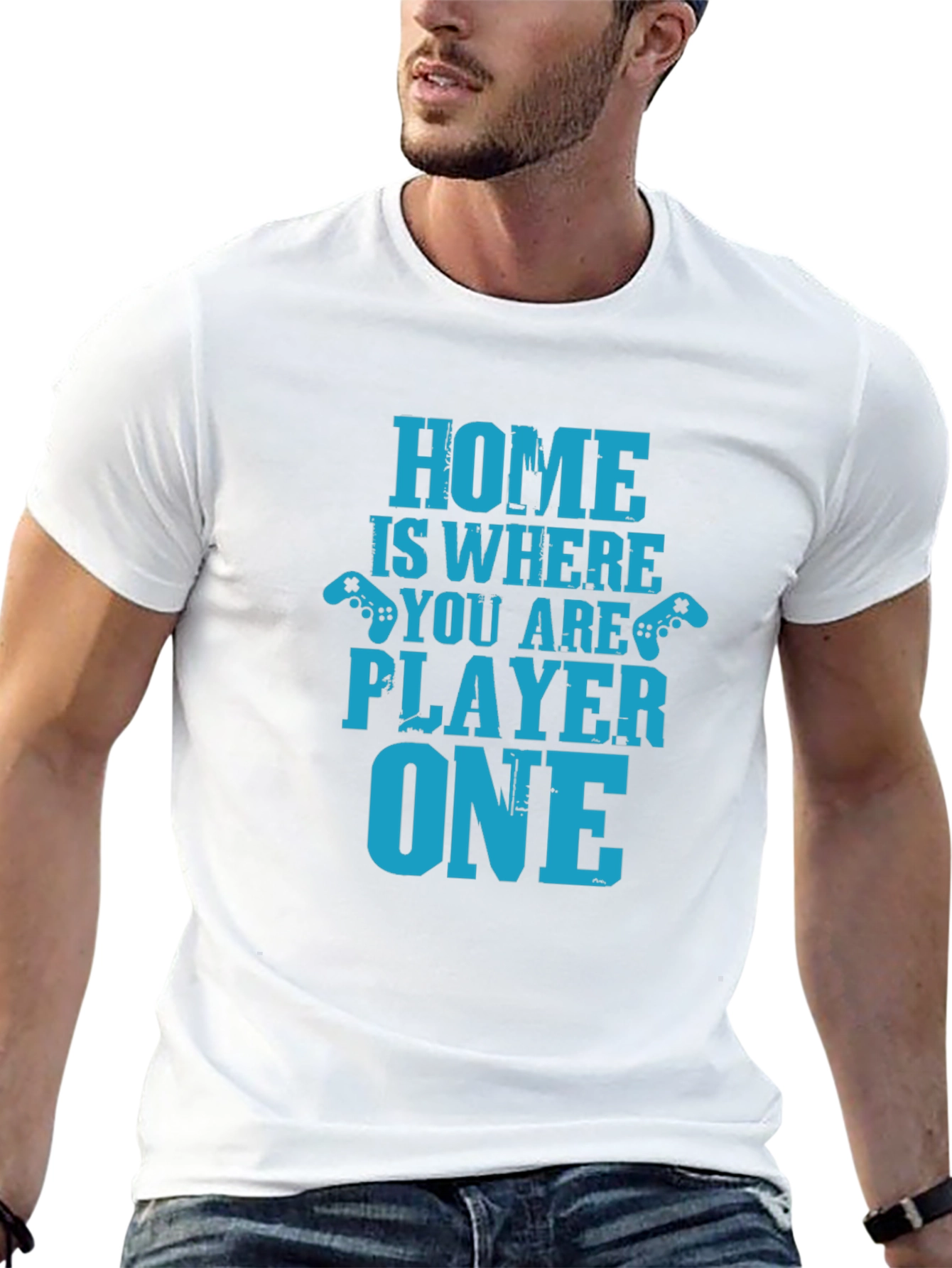 Black Home Is Where You Are Player One Black T-Shirt view 13