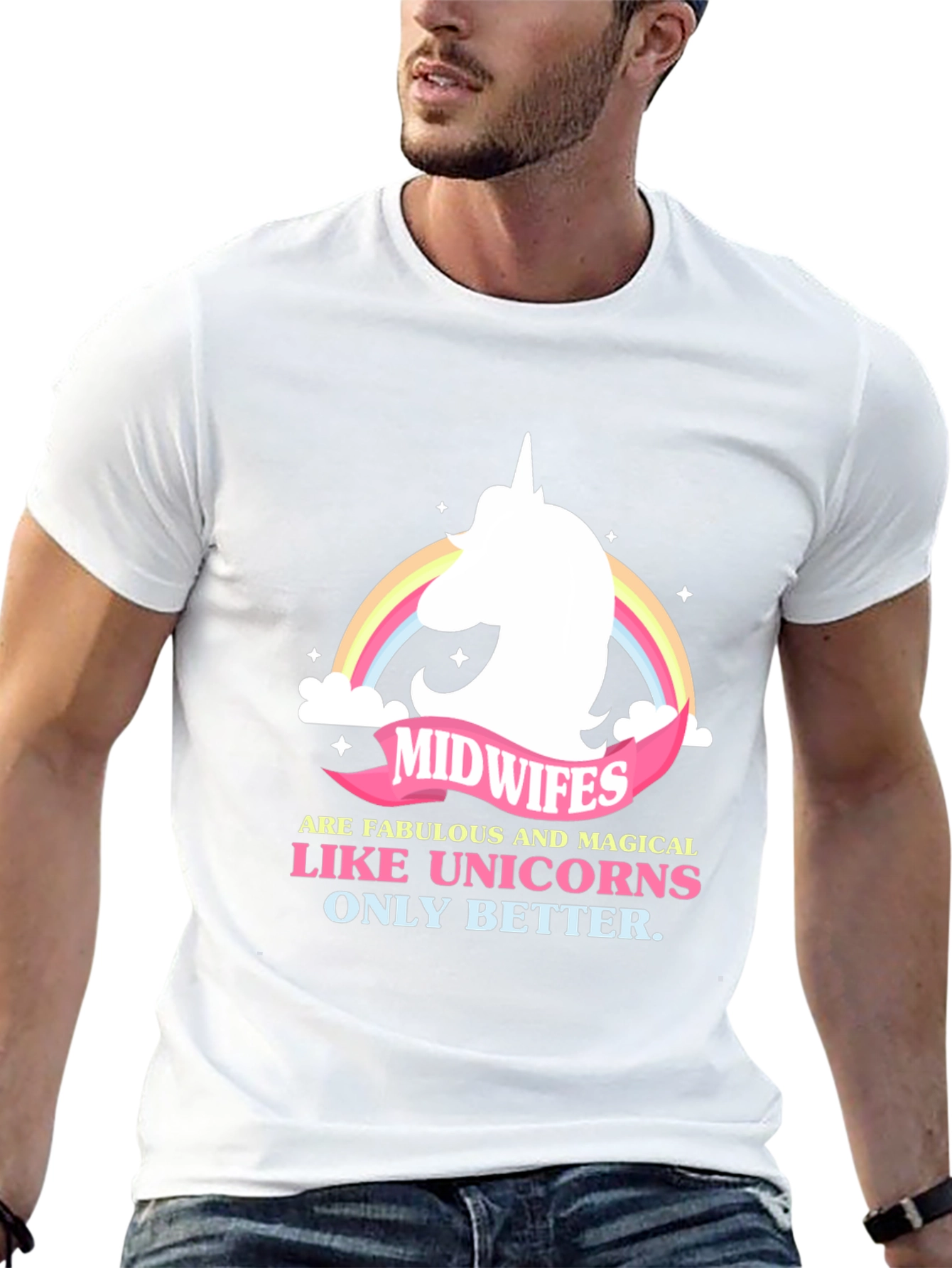 Black Magical Midwives Unicorn T-Shirt view 13