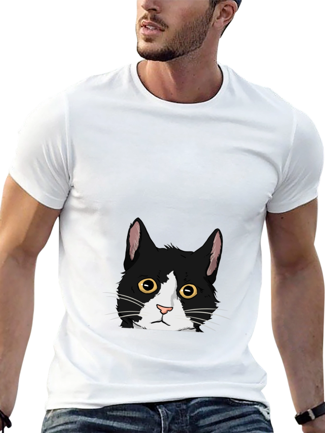 Black Black Cat Peekaboo Graphic Tee view 13