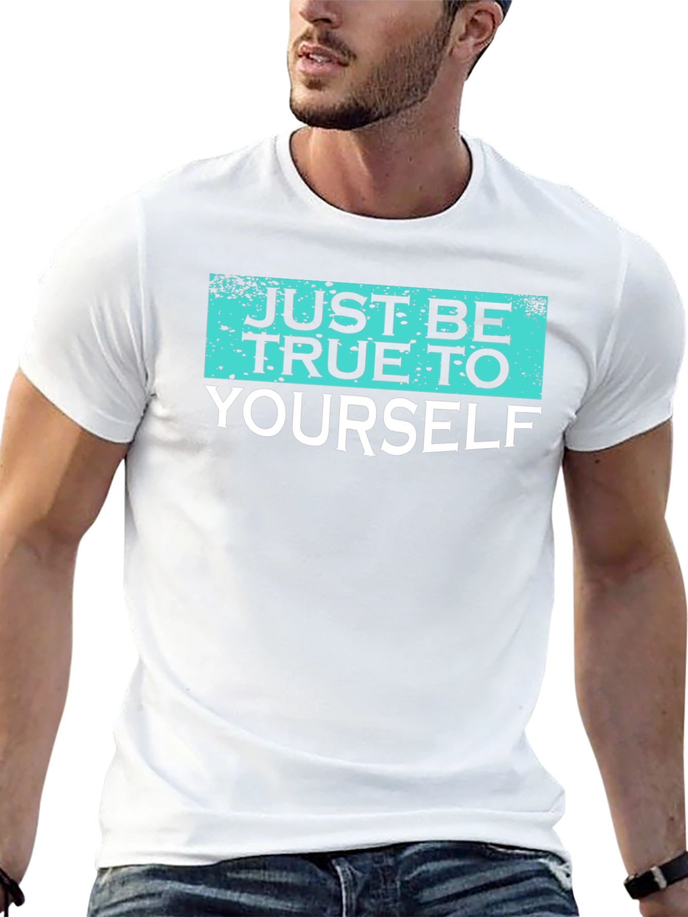 Black Just Be True To Yourself Graphic Tee view 13