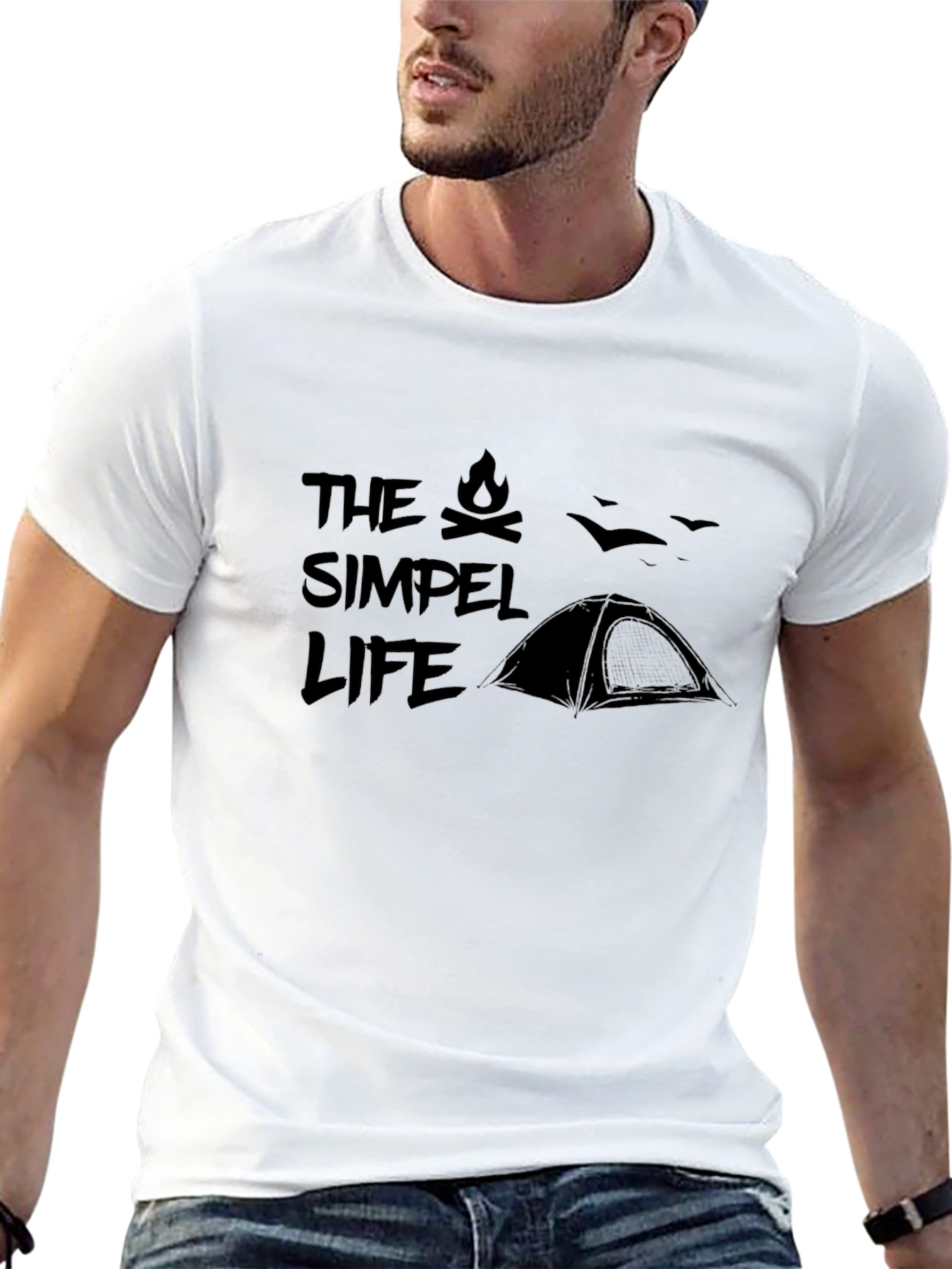 Black The Simple Life Camping T-Shirt view 13