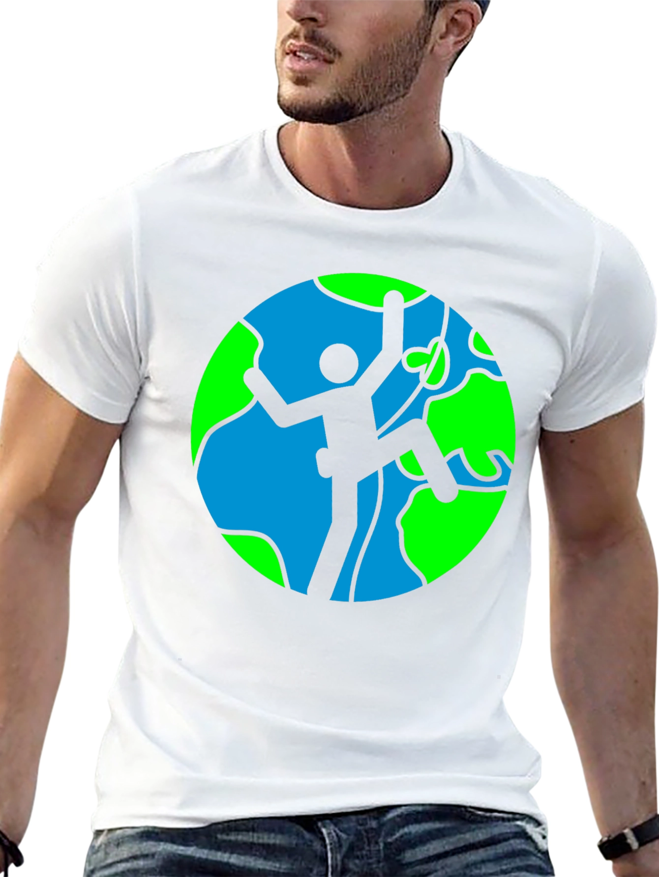 Black Climber Earth Graphic Tee - Black Cotton T-Shirt view 13