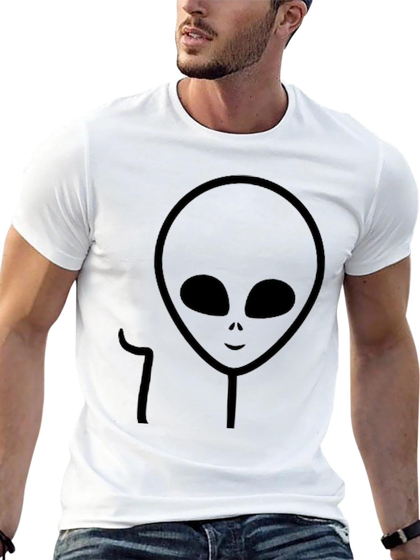 Black Black Alien Graphic Tee - Extraterrestrial Style view 13