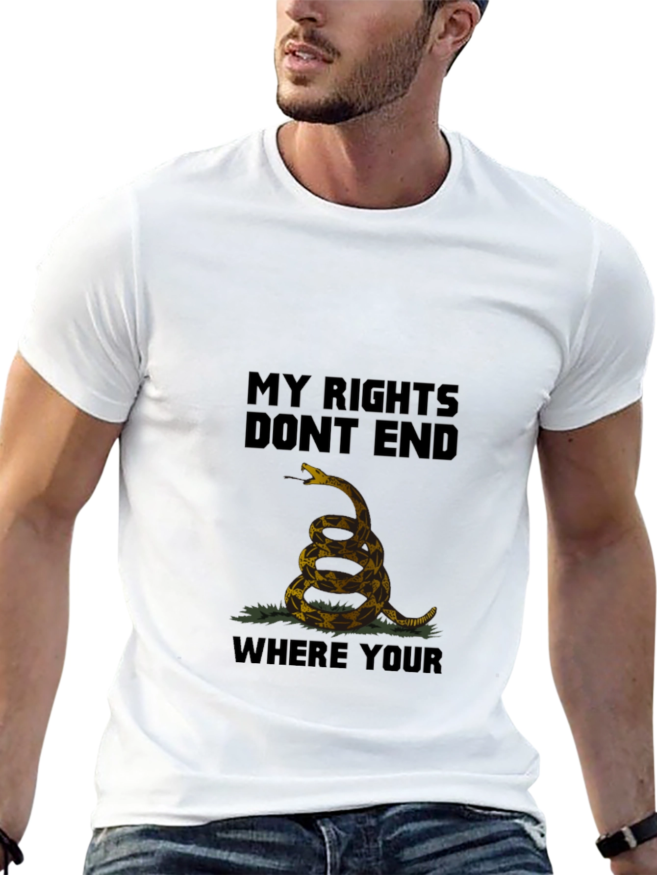 Black My Rights Don't End Snake Tee view 13