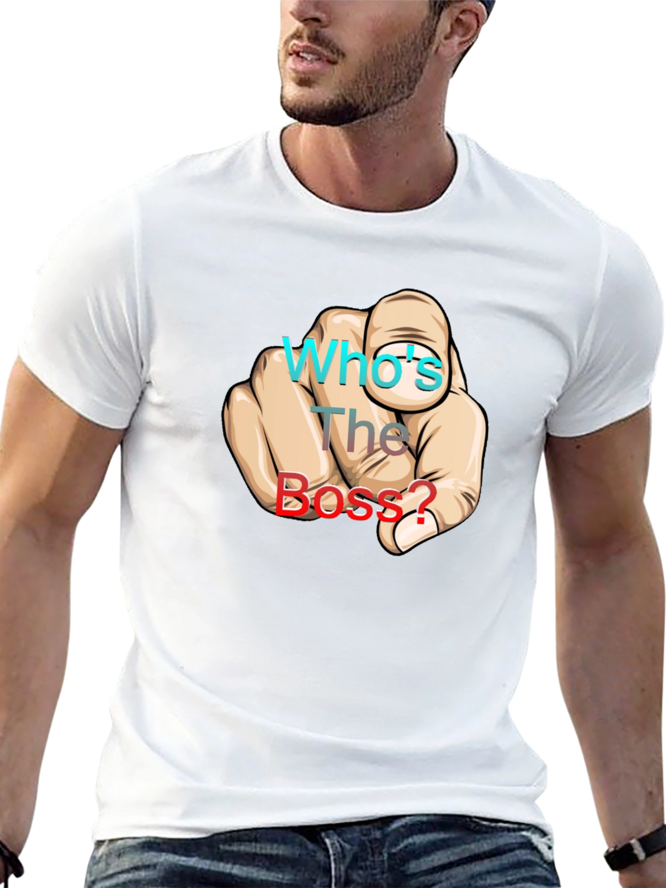 Black Who's The Boss? Graphic Print Black T-Shirt view 13