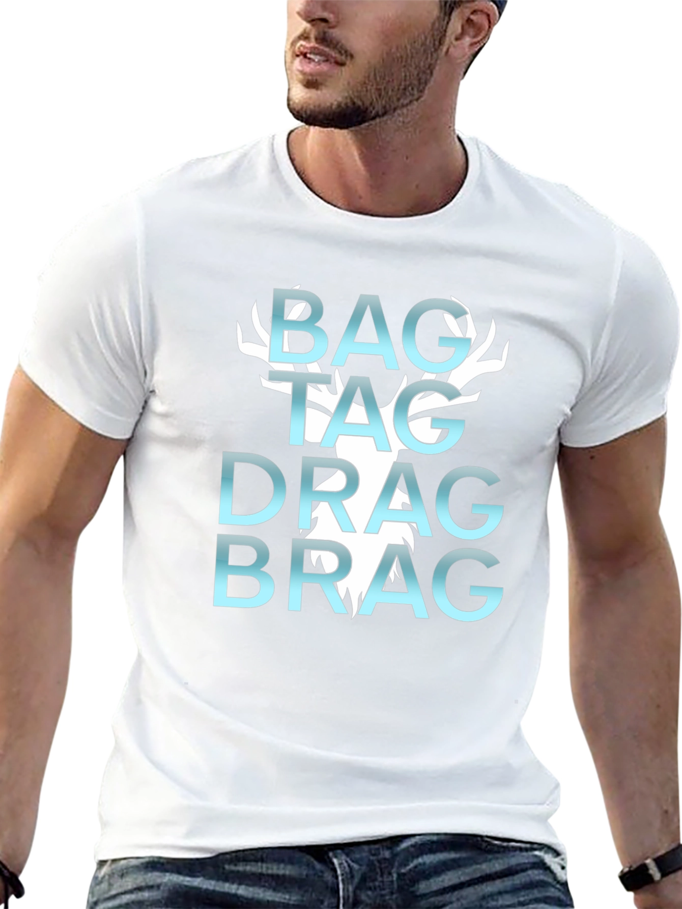 Black Bag Tag Drag Brag Graphic Tee view 13