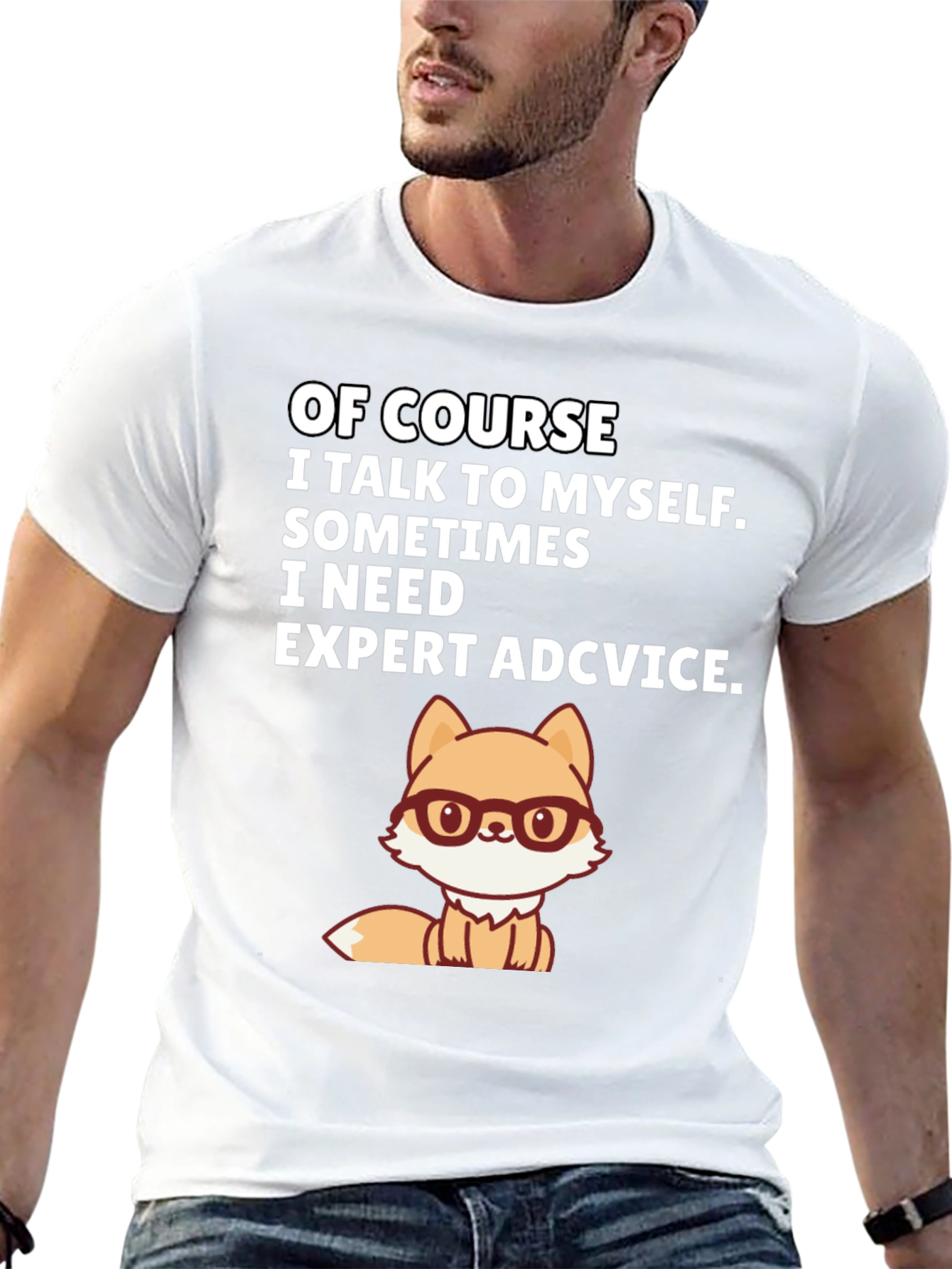 Black Funny Fox Expert Advice Graphic Tee view 13