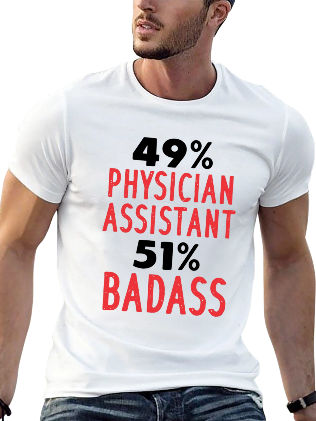 Black Physician Assistant Badass Graphic T-Shirt view 13