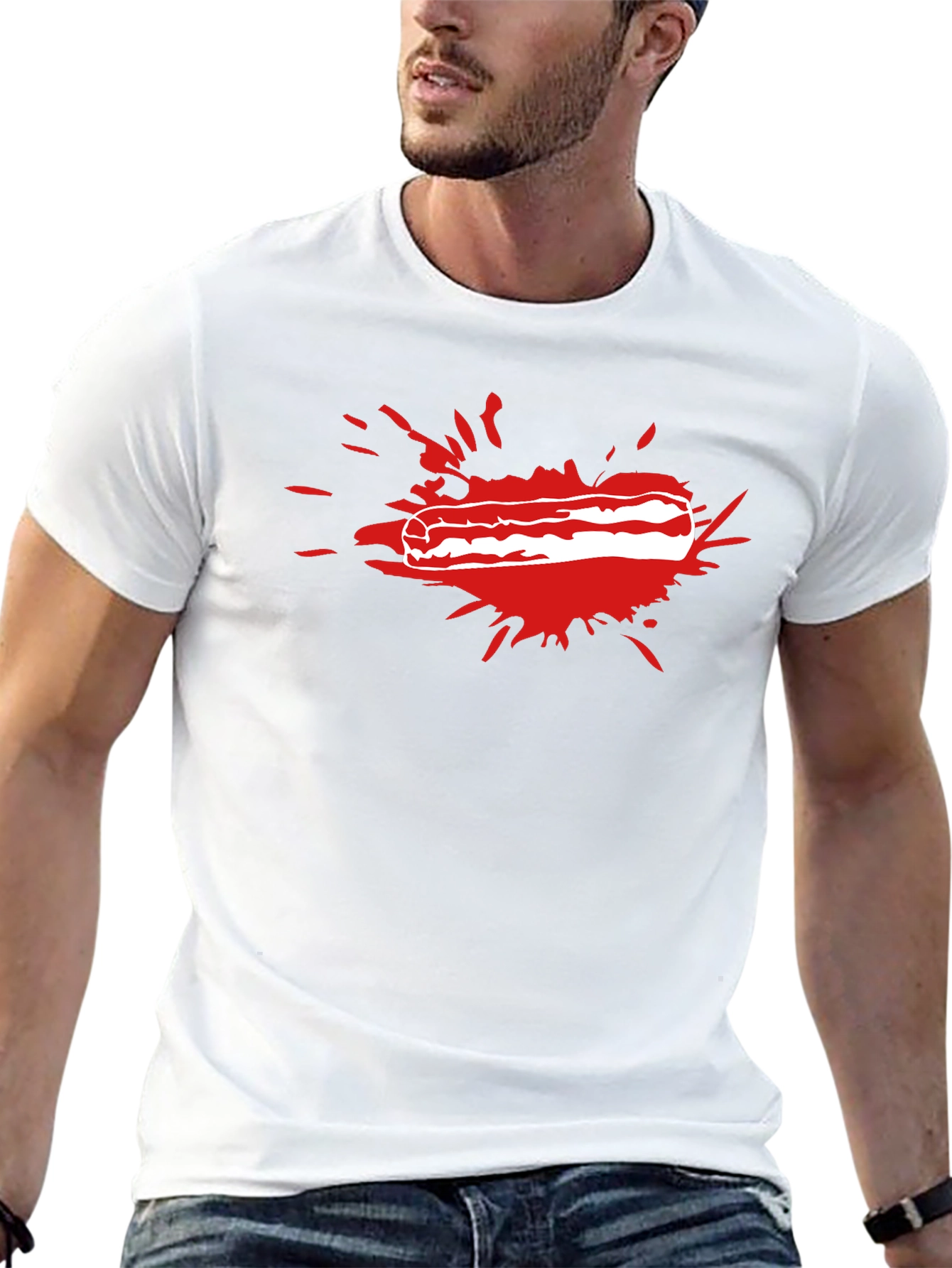 Bacon Splash T-Shirt - Funny Food Tee - 13