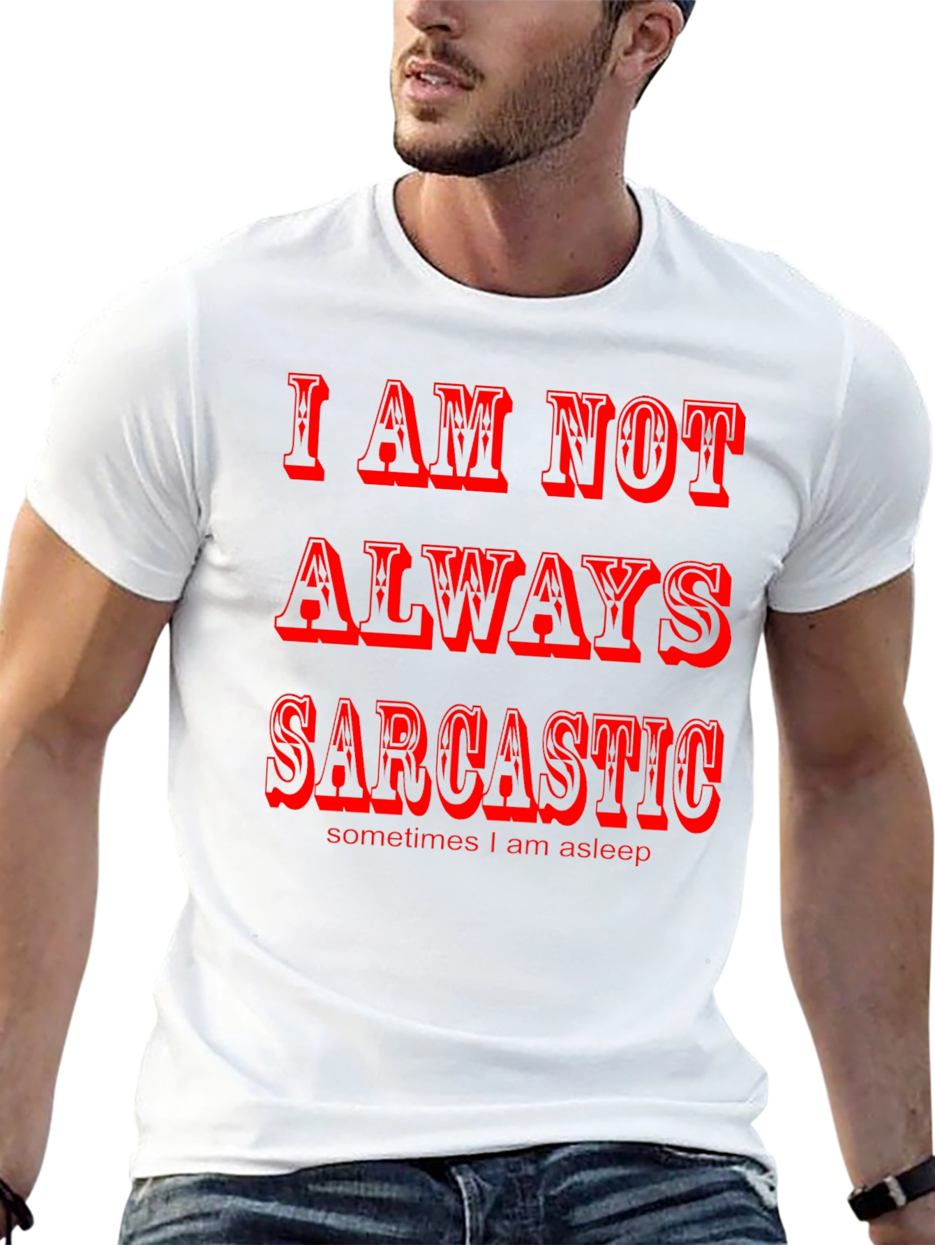 Black Sarcastic Humor Graphic Tee - Black view 13