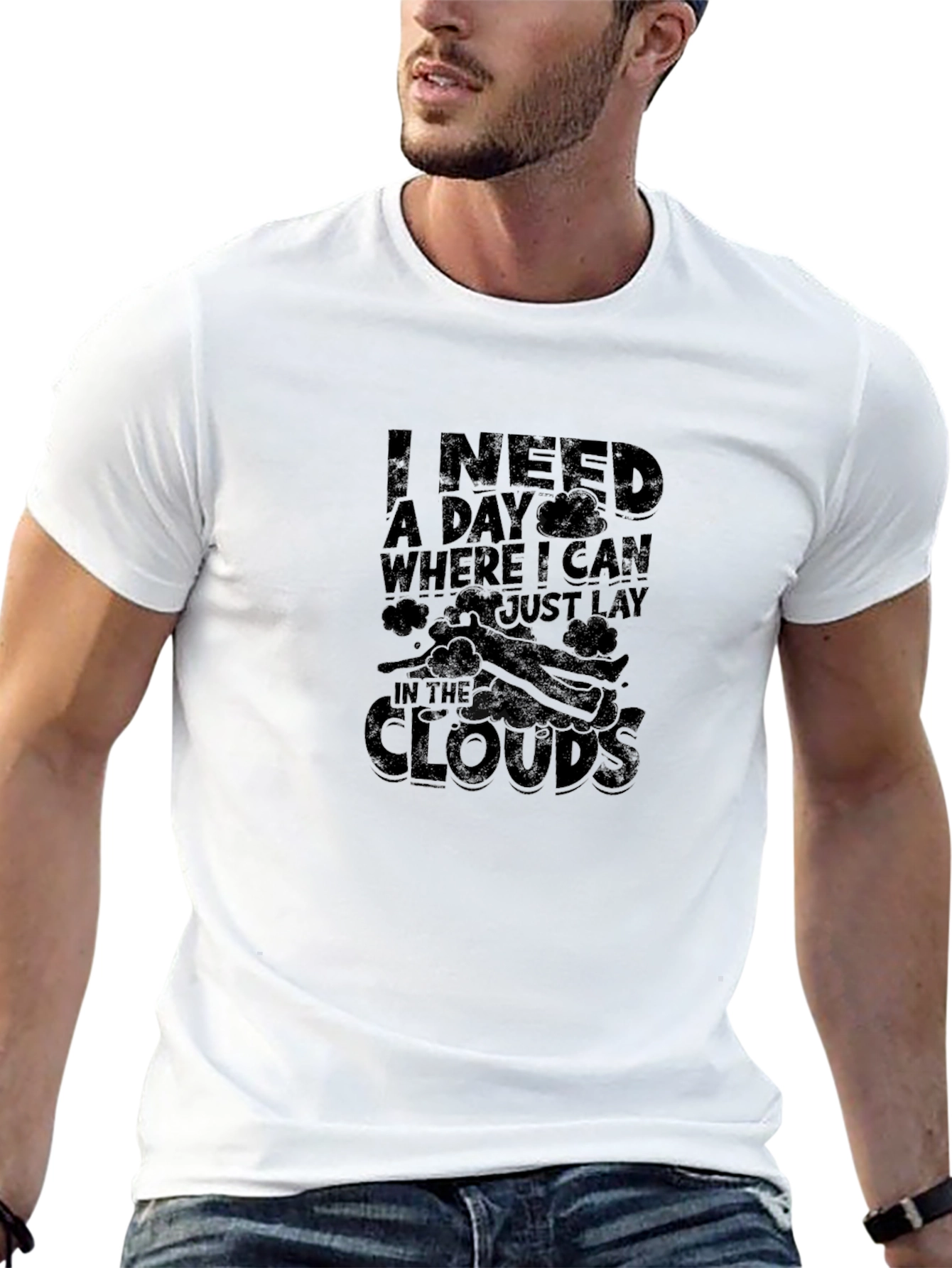 Black I Need a Day T-Shirt - Relax in the Clouds view 13
