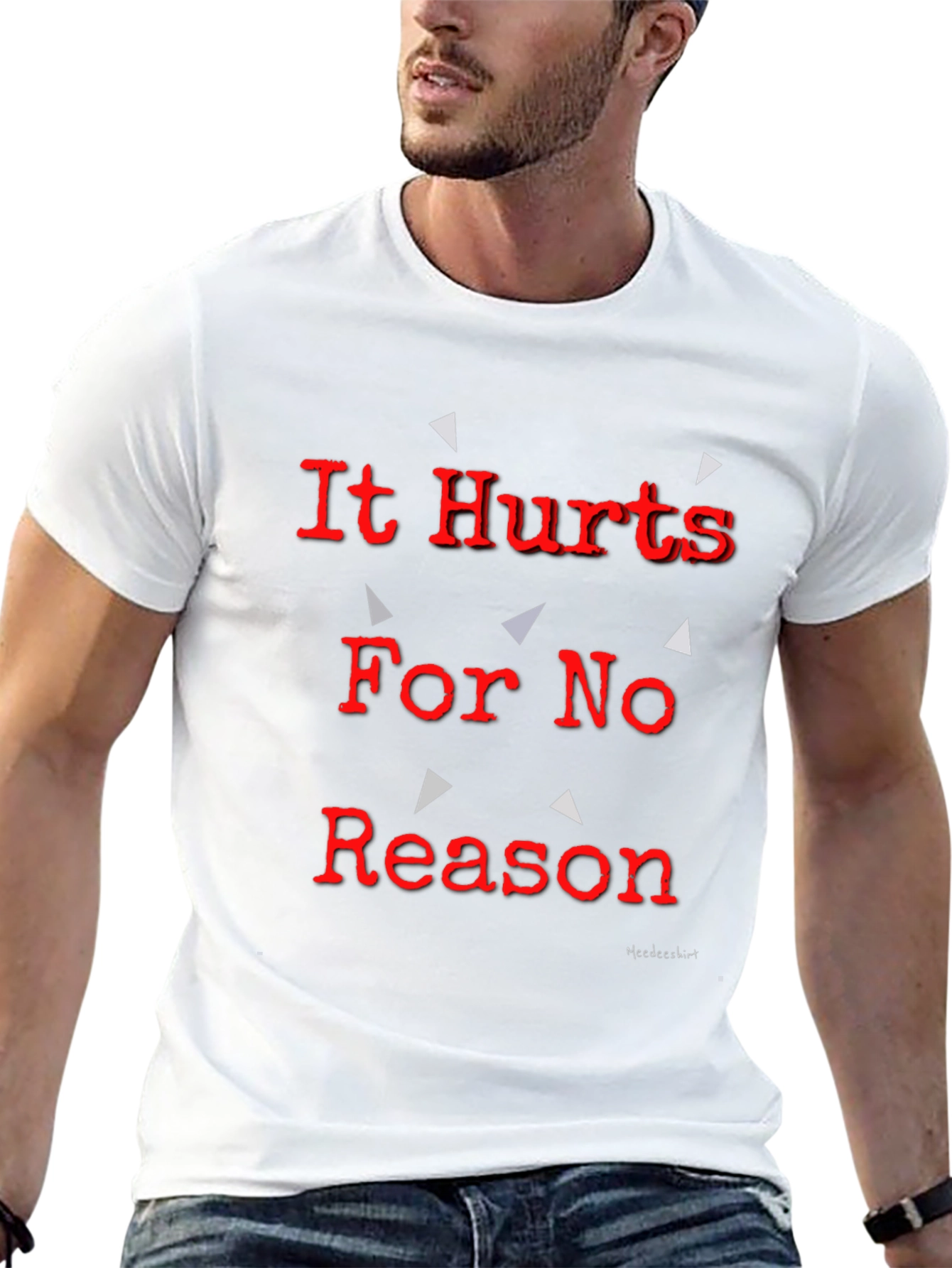 Black It Hurts For No Reason Black T-Shirt view 13