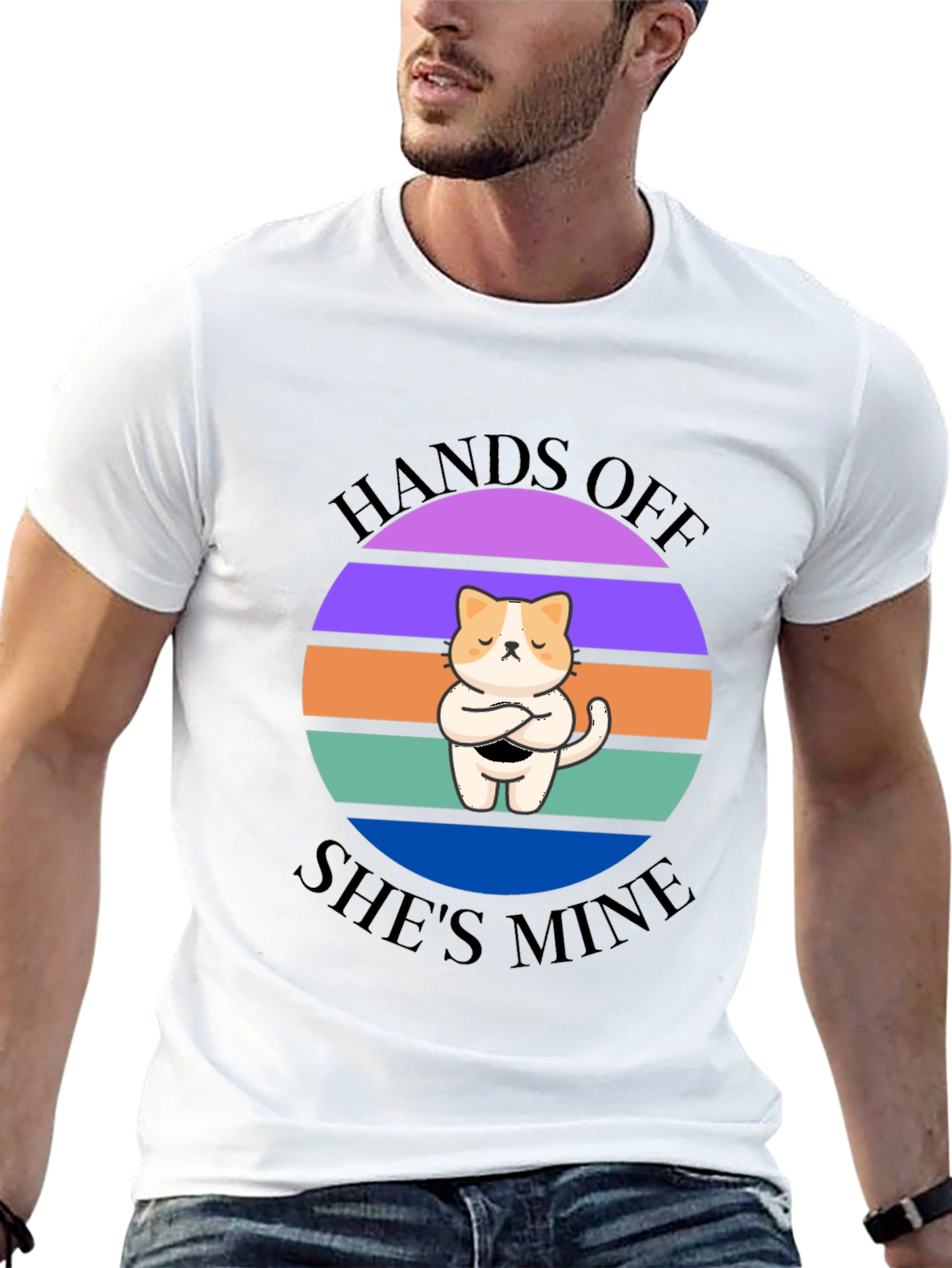 Black Hands Off She's Mine T-Shirt view 13