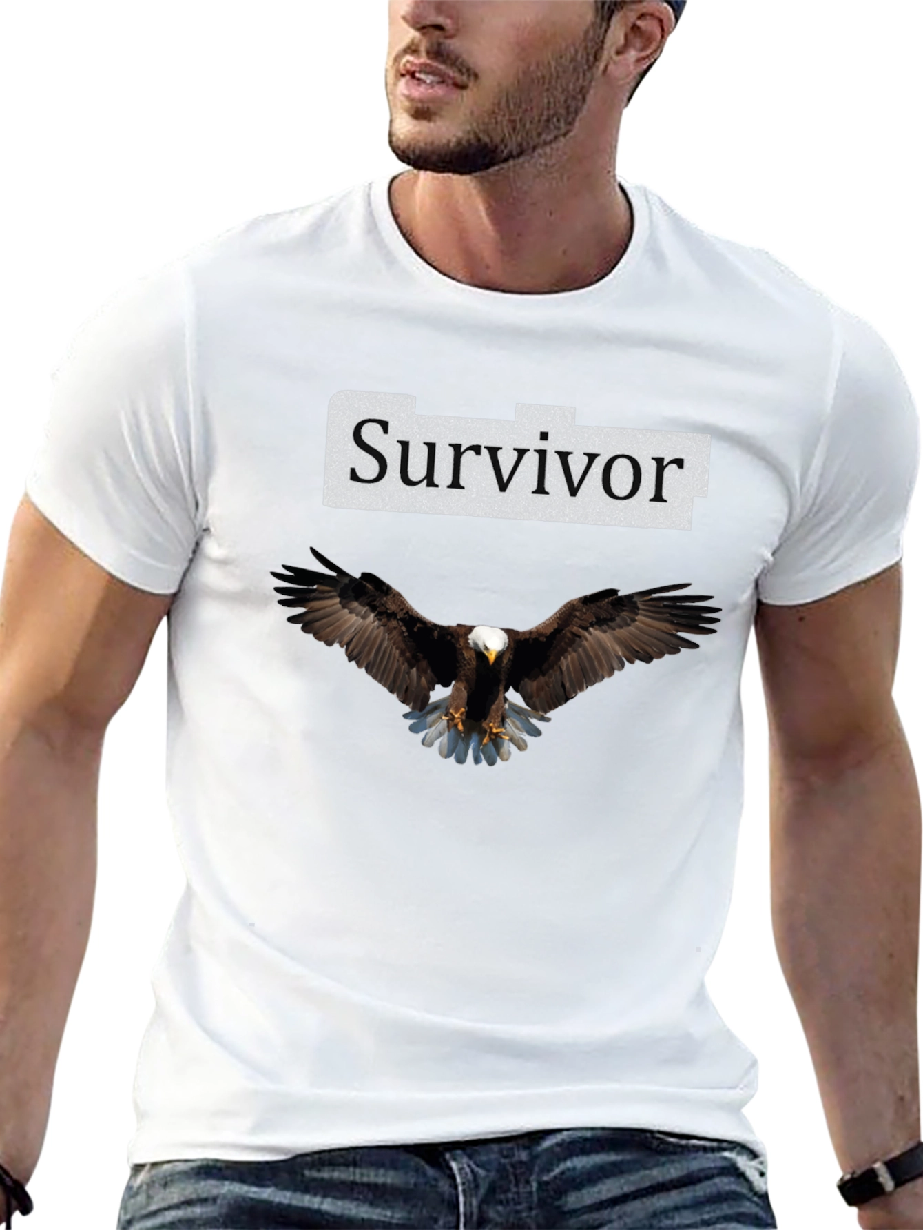 Black Survivor Eagle Graphic T-Shirt view 13