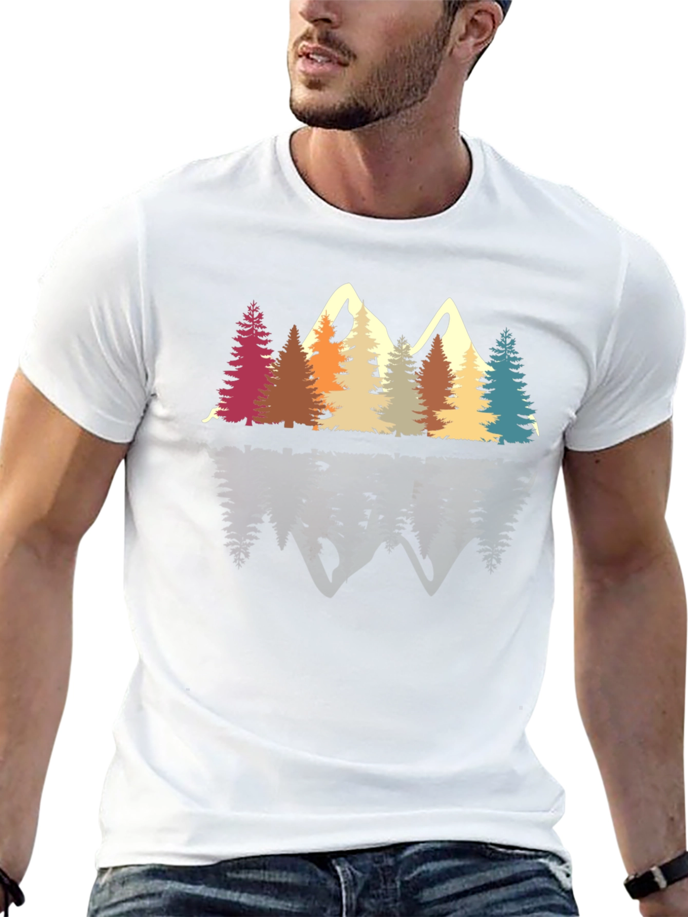Black Retro Mountain & Trees Graphic Tee view 13