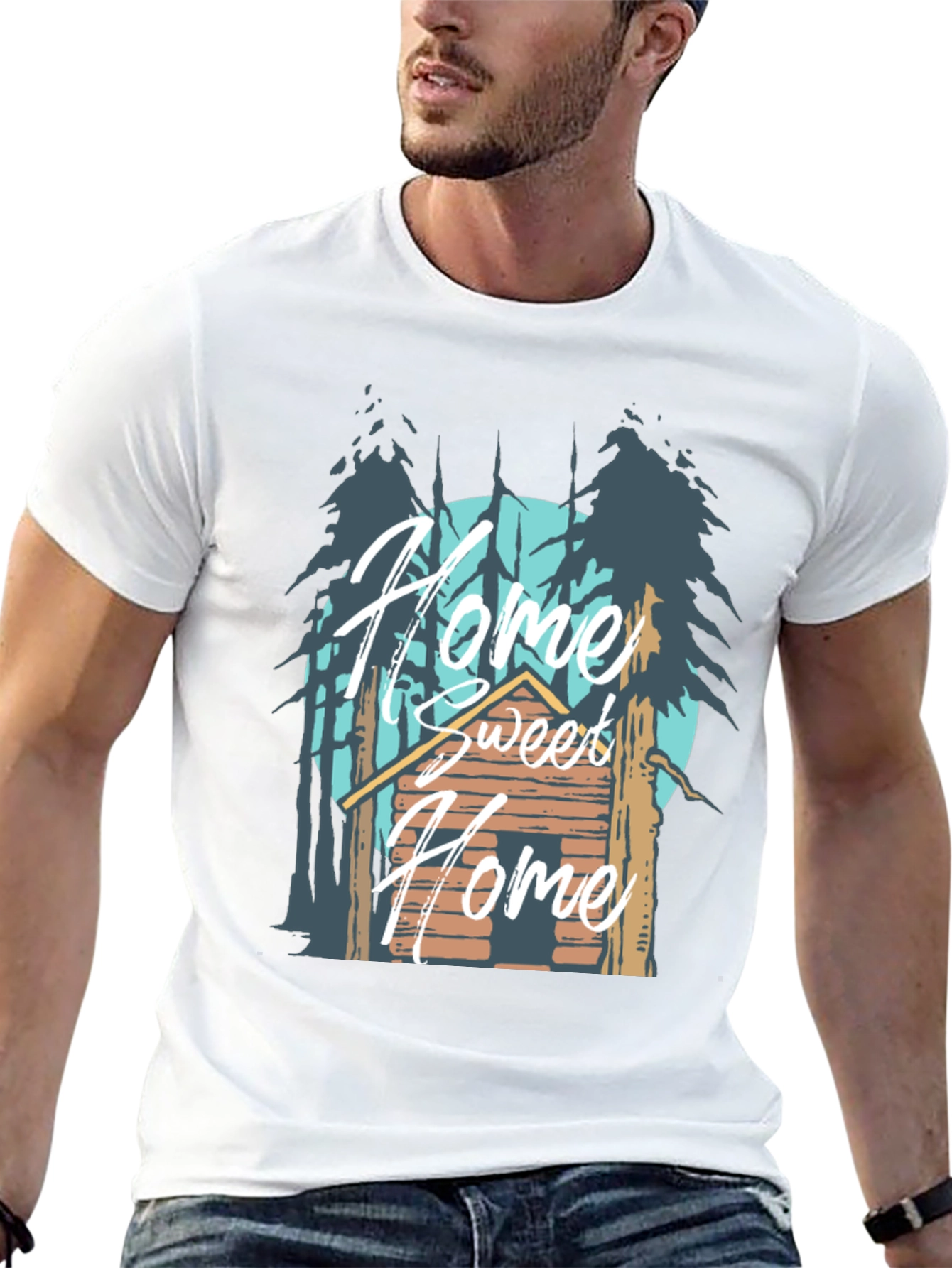 Black Home Sweet Home Cabin T-Shirt view 13