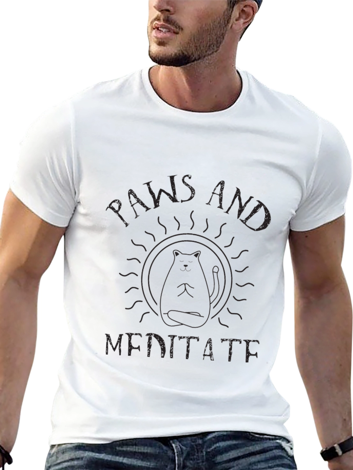 Paws and Meditate Black T-Shirt - 13