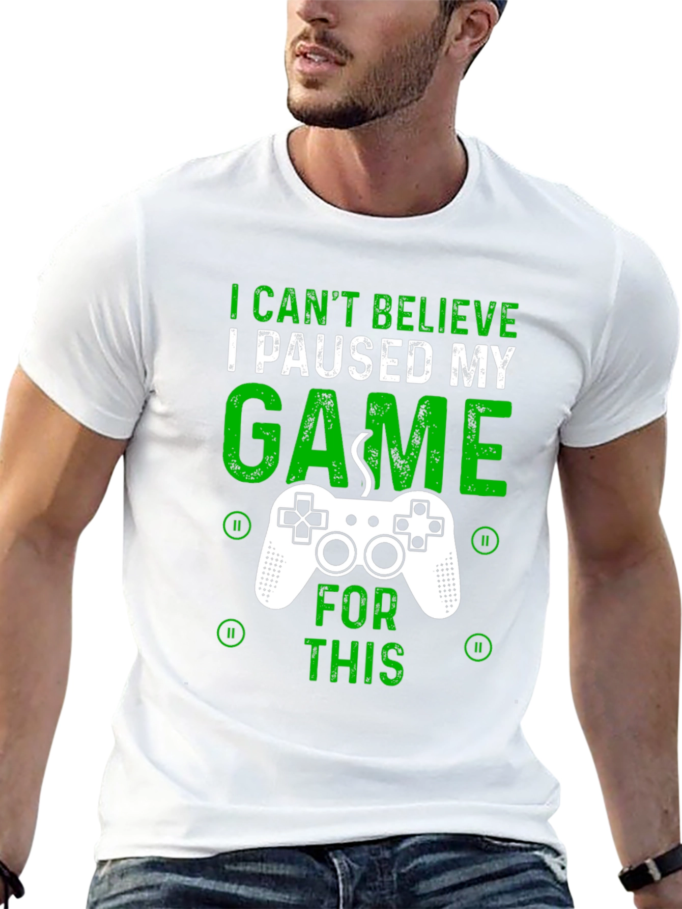 Black Gamer T-Shirt - I Paused My Game For This - Graphic Tee view 13