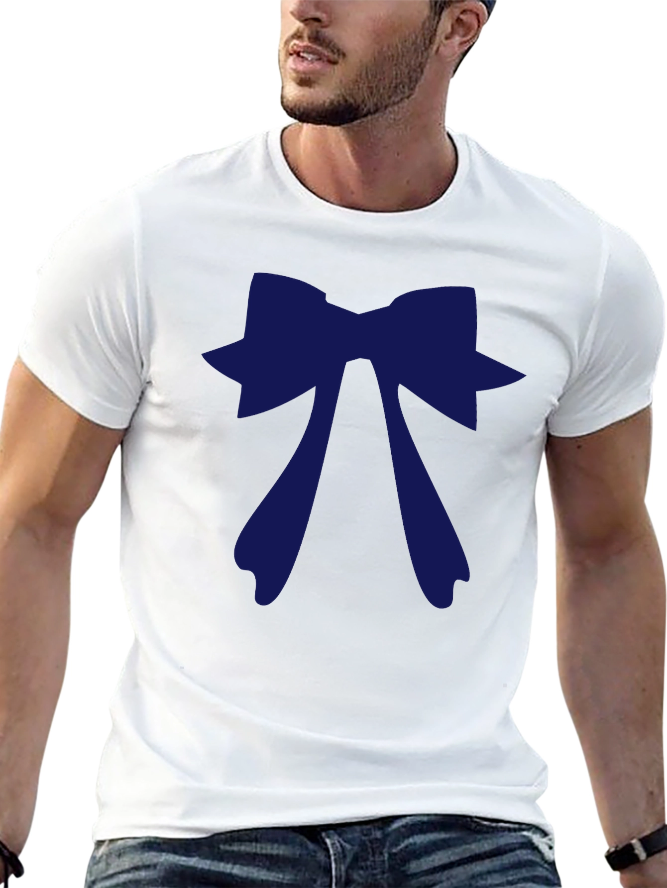 Black Bow Graphic Tee - Men's Casual Black T-Shirt view 13