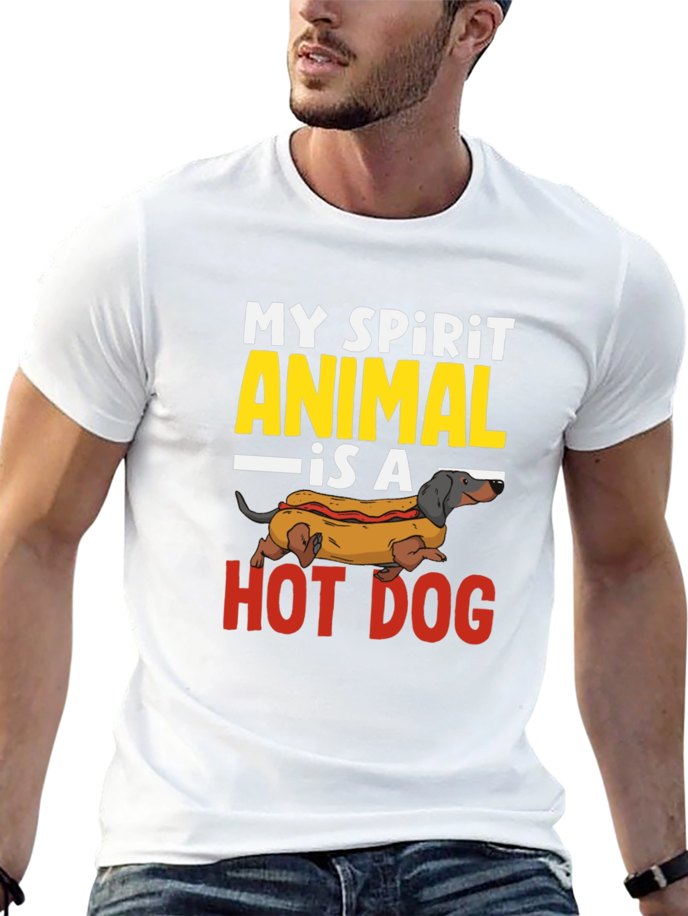 Black My Spirit Animal Hot Dog T-Shirt view 13