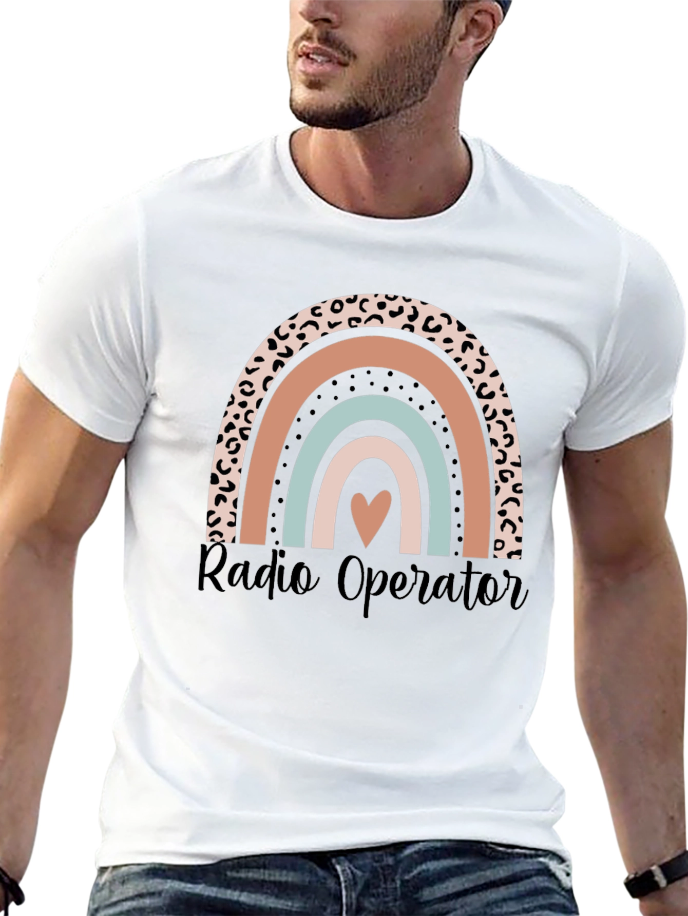Black Radio Operator Rainbow Graphic Tee - Black view 13