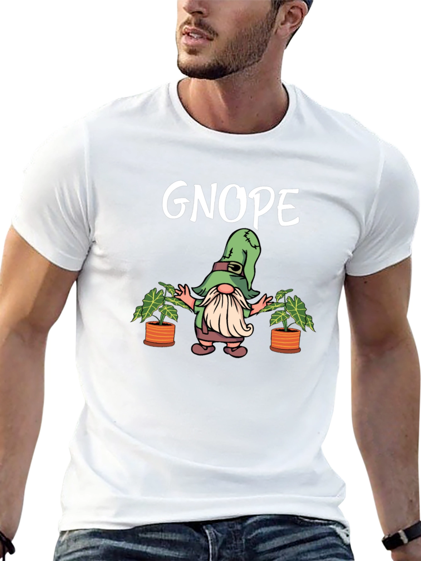 Black Gnope Black T-Shirt - Funny Garden Gnome Graphic Tee view 13