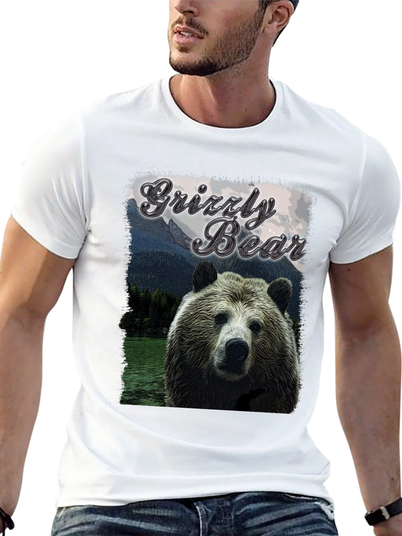 Black Grizzly Bear Graphic Tee - Wildlife T-Shirt view 13