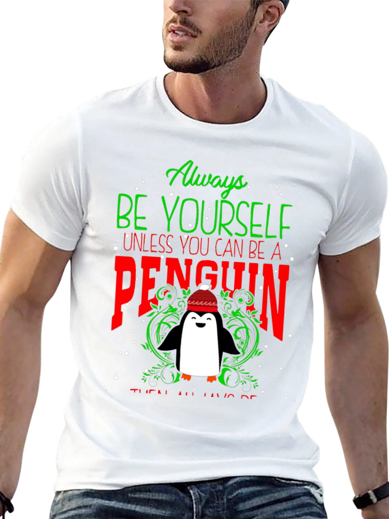 Black Always Be Yourself Unless Penguin T-Shirt view 13