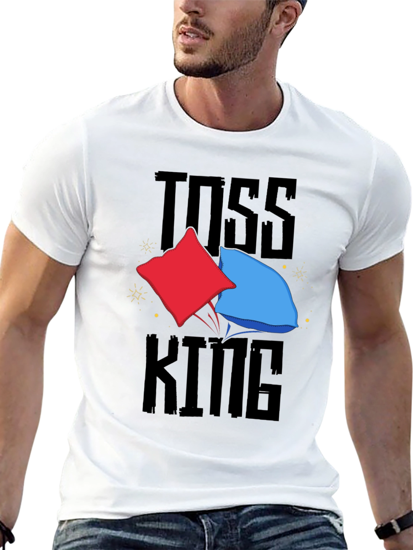 Black Toss King T-Shirt - Cornhole Fan Apparel view 13