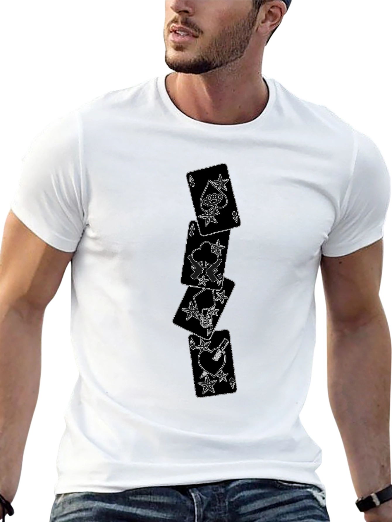 Black Ace Card Graphic Black T-Shirt view 13