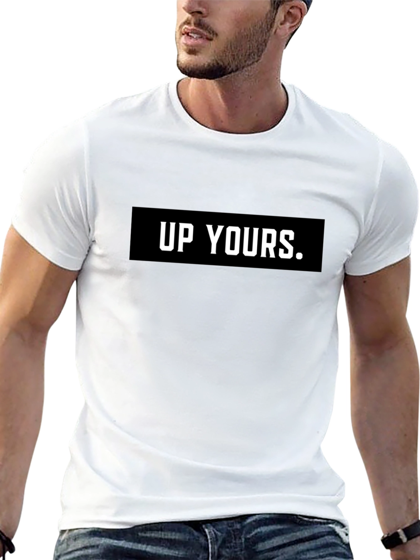 Black Up Yours Graphic Tee - Bold Statement Shirt view 13