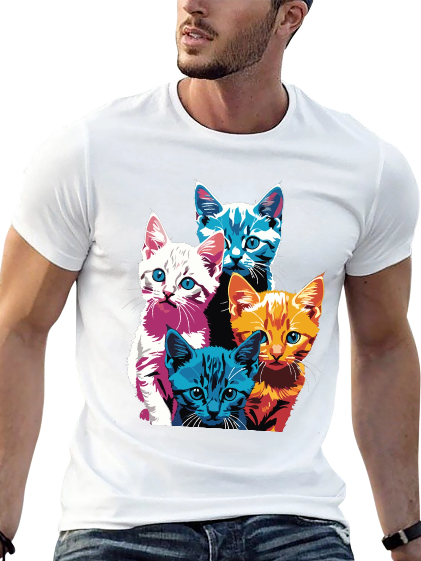 Black Cool Cats Graphic Tee - Black view 13