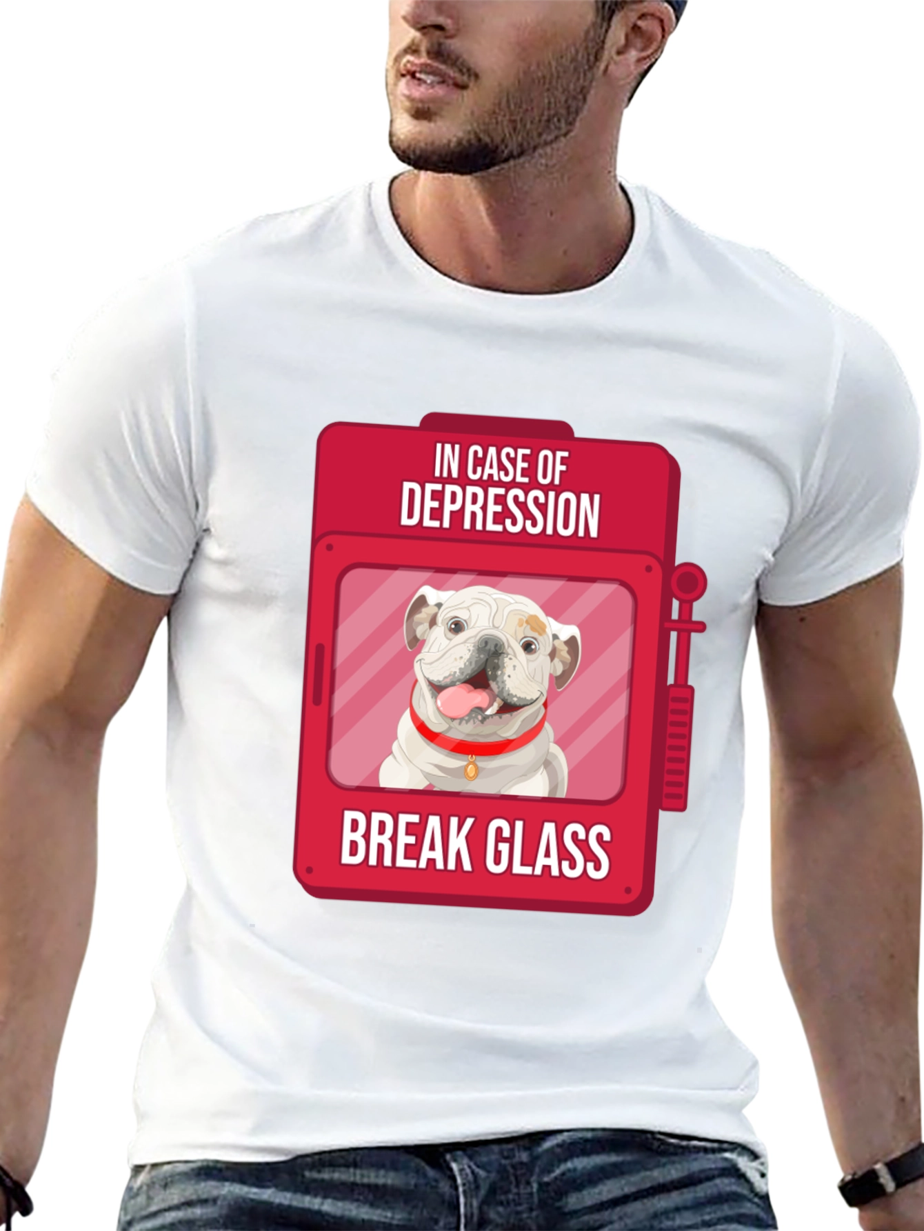 Black Depression Relief Dog T-Shirt - Break Glass view 13